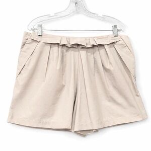 Simply Vera Vera Wang Cream Pleated High-Waist Shorts size 12